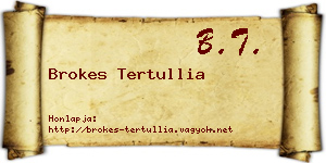 Brokes Tertullia névjegykártya